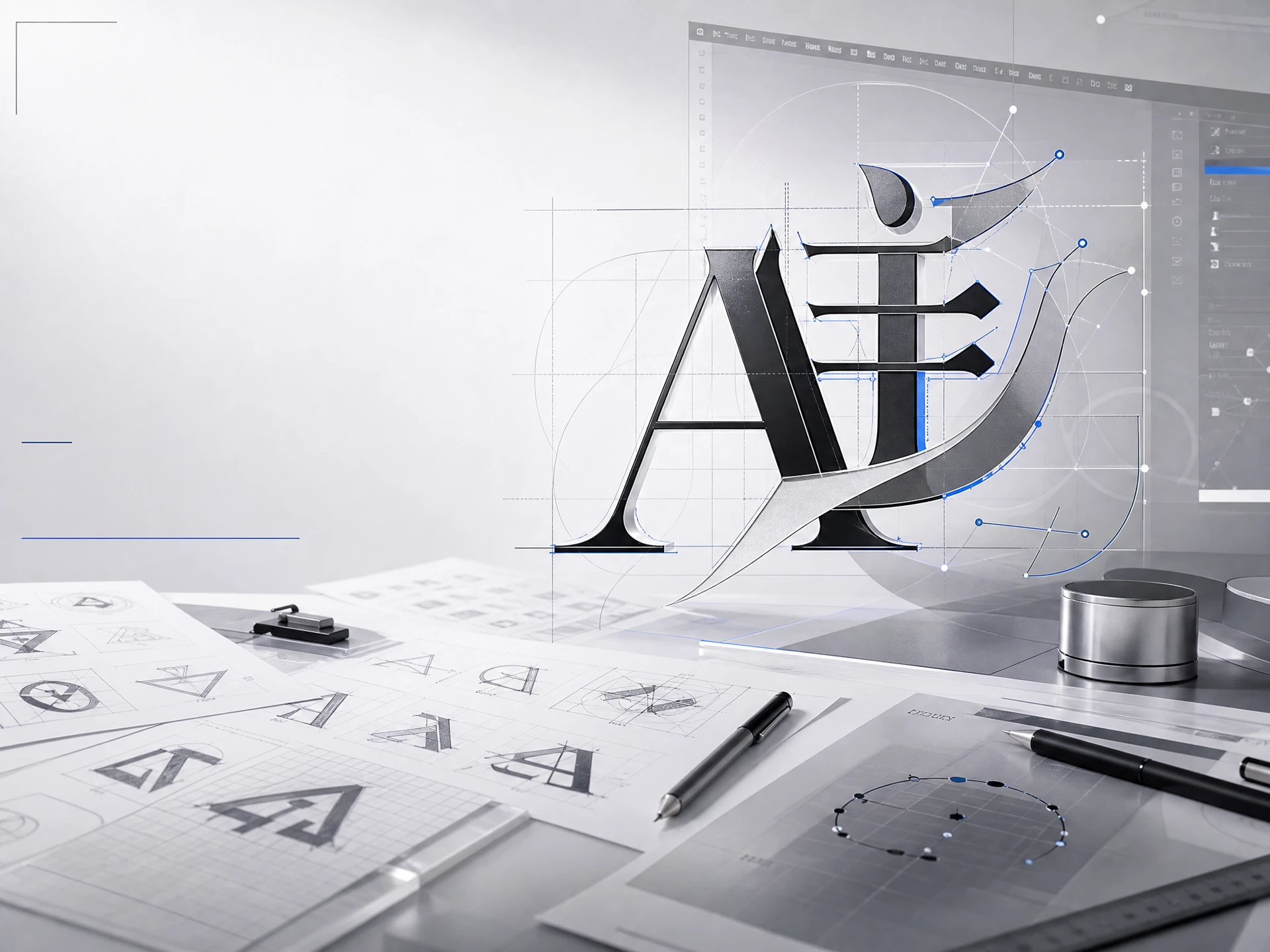 Logo 与字体设计横版封面